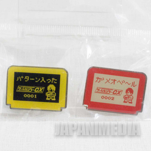 Game Center CX Character Pins 2pc Set #1 JAPAN ARINO KACHO Japanimedia Store FRONT