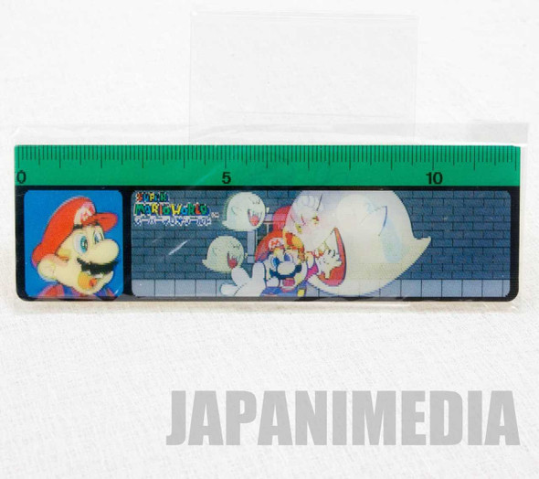 Retro RARE Super Mario World ruler 12cm [Mario & Boo] JAPAN GAME Japanimedia Store FRONT
