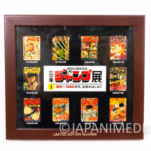 Weekly Shonen Jump Exhibition Launching to 80s Magazine Jacket Pins Set Limited 50th Anniversary Display Japanimedia Store 2