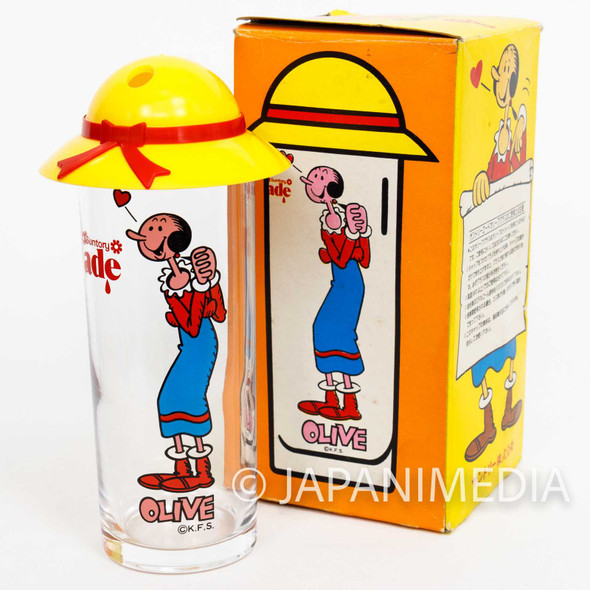 RARE! Popeye Olive Glass Suntory ade K.F.S. Japanimedia Store FRONT