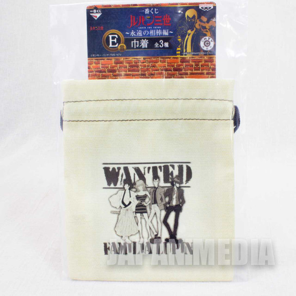 Lupin the Third (3rd) Drawstring pouch Lupin Family ver. JAPAN ANIME MANGA Japanimedia Store FRONT