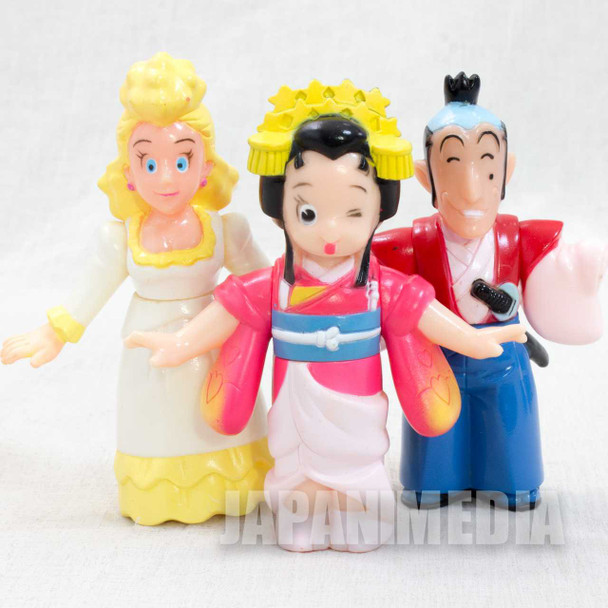 Retro RARE Anmitsu Hime Princess Soft Vinyl Figure 3pc Set JAPAN ANIME SOFUBI Japanimedia Store FRONT