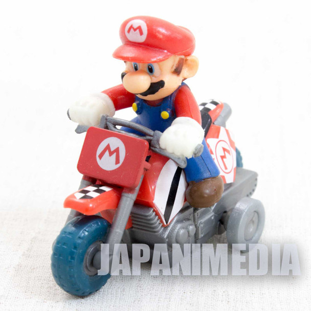 Super Mario Kart Wii MARIO Mini Figure Pull Back Car Bike JAPAN NINTENDO Japanimedia Store FRONT