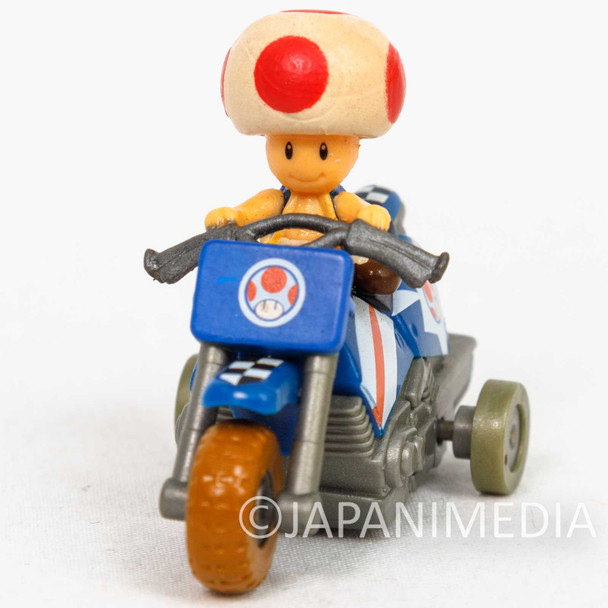 Super Mario Kart Wii Kinopio Toad Mini Figure Pull Back Car Bike JAPAN Japanimedia Store FRONT