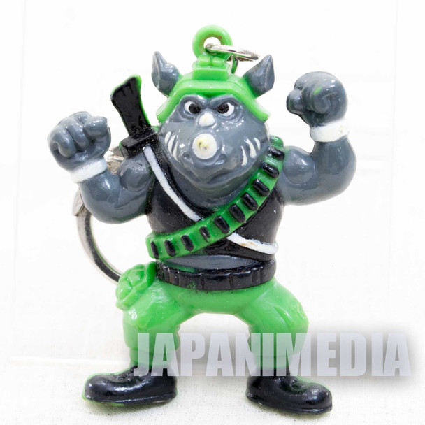 Retro RARE TMNT Teenage Mutant Ninja Turtles Rocksteady Figure Key Chain Japanimedia Store FRONT