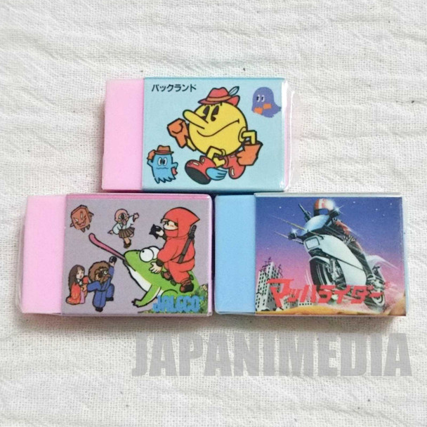Retro RARE! Pac- Land / Ninja Jajamaru Kun / Mach rider Eraser 3pc JAPAN NES FAMICOM Japanimedia Store FRONT