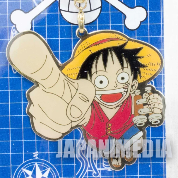 One Piece Luffy Metal Charm Keychain Shonen Jump JAPAN ANIME Japanimedia Store FRONT
