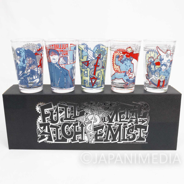 Fullmetal Alchemist Tumbler Glass 5pc Set Square Enix JAPAN Japanimedia Store FRONT