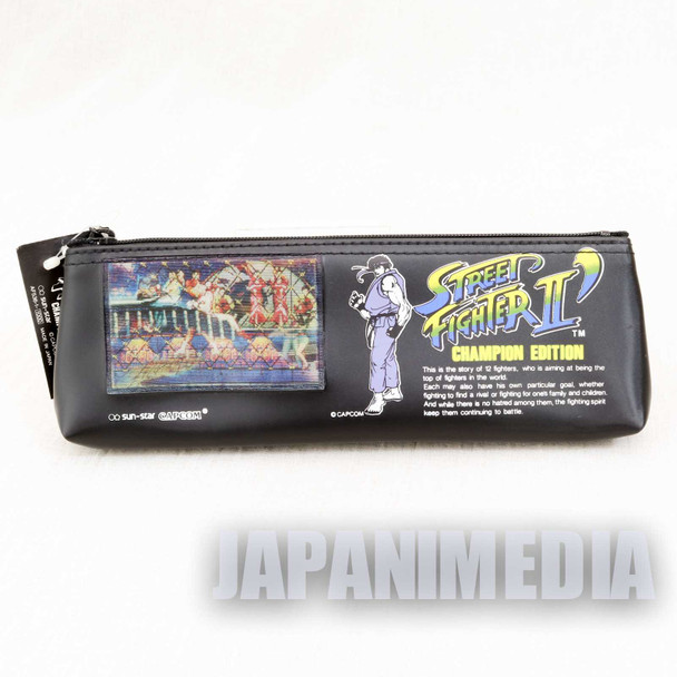 Retro RARE Street Fighter 2 Dash Champion Edition Soft Pen Case Sun Star Japanimedia Store FRONT