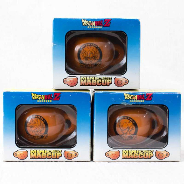 Set of 3 Dragon Ball Z Mini Mug Cup Accessory Case Vegeta Gohan Gokou JAPAN Japanimedia Store FRONT