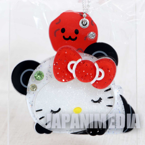 Hello Kitty x Panda Hand Mirror Ballchain Sanrio JAPAN Japanimedia Store FRONT