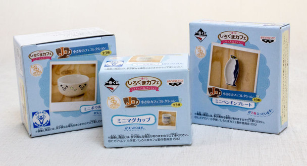Shirokuma Cafe Miniature Cafe Collection Plate & Mug & Bowl Set JAPAN Japanimedia Store FRONT