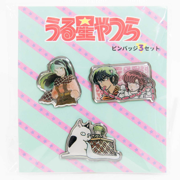 Urusei Yatsura Metal Pins 3pc Set B JAPAN Japanimedia Store FRONT