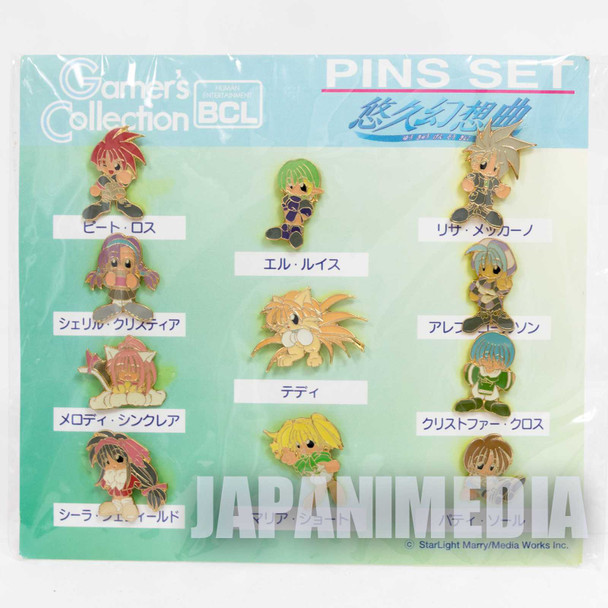 RARE! Yukyu Gensokyoku Metal Pins 11pc Set JAPAN SEGA SATURN Japanimedia Store FRONT