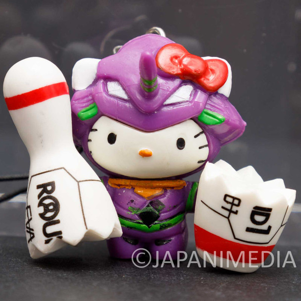 Evangelion EVA-01 x Hello Kitty with Bowling Pin Figure Strap JAPAN Japanimedia Store FRONT