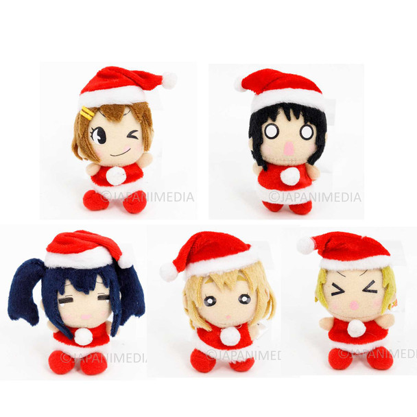 K-ON! Mini Plush Doll Christmas ver. 5pc Set Yui Mio Ritus Tsumugi Azusa NO BOX Japanimedia Store FRONT