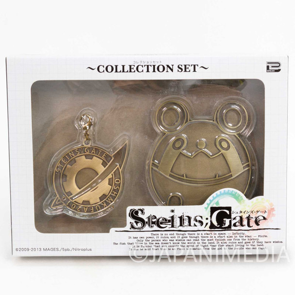 Steins ; Gate Gold Upa Pins & Labomen Mark Mascot Charm Collection Set JAPAN Japanimedia Store FRONT