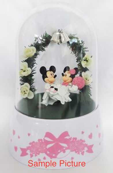 Disney Mickey & Minnie Mouse Twinkle Wedding Dream Dome Figure White Ver. JAPAN Japanimedia Store FRONT