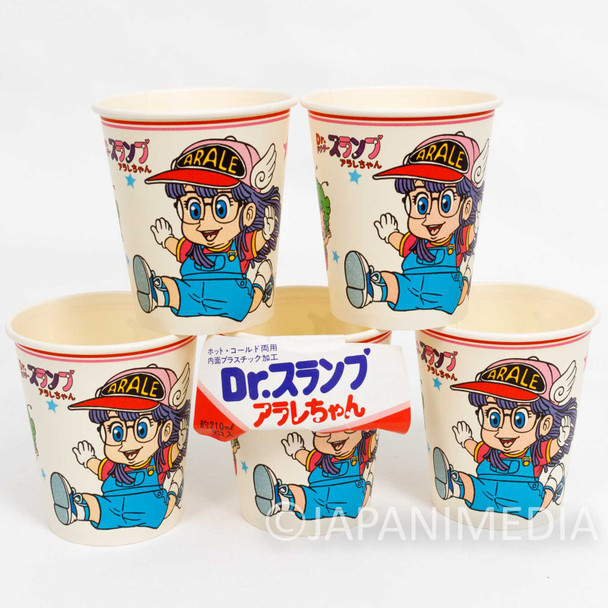 Retro RARE! Dr. Slump Arale Chan Paper Cup 5pc Set JAPAN ANIME Japanimedia Store FRONT