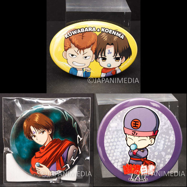 Yu Yu Hakusho Can Badge Pins 3pc Set Koenma Kuwabara JAPAN ANIME MANGA Japanimedia Store FRONT