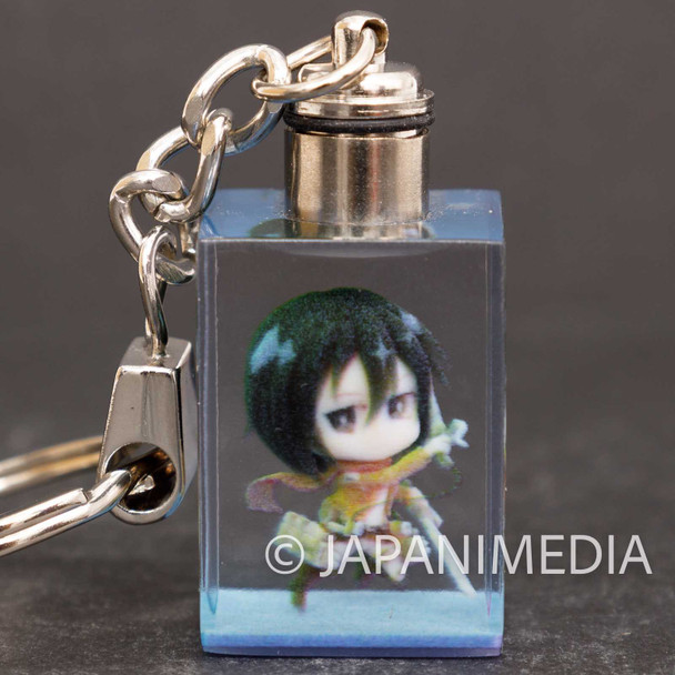 Attack on Titan Mikasa Ackerman Mini Figure in Light up Cube Keychain JAPAN Japanimedia Store FRONT