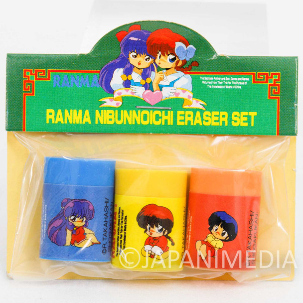 Ranma 1/2 Eraser 3pc Set Shampoo Ranma Akane Movic RUMIKO TAKAHASHI Japanimedia Store FRONT