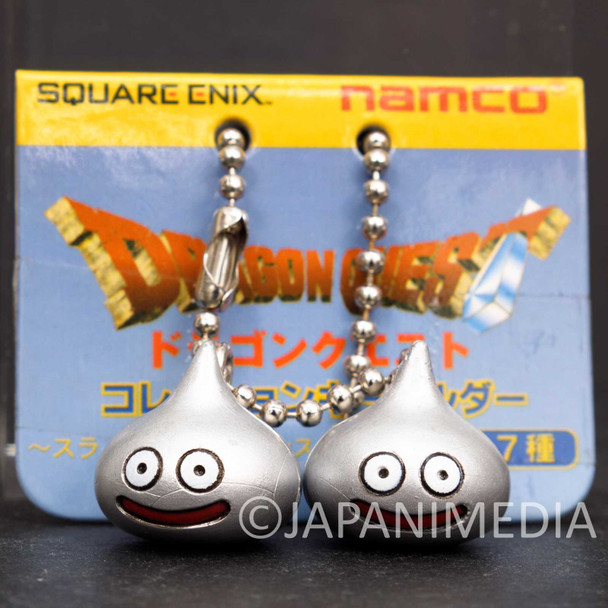 Retro RARE! Dragon Quest Metal Slime 2pc Mini Figure Ballchain WARRIOR ENIX Japanimedia Store FRONT