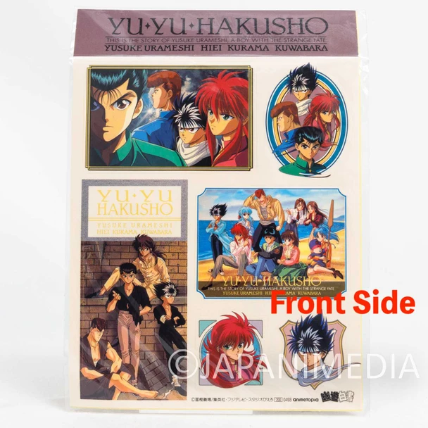 Yu Yu Hakusho Sticker Sheet 2pc Set / Yusuke Kuwabara Kurama Hiei Japanimedia Store FRONT