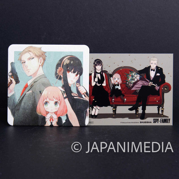 Spy x Family Paper Coaster & Illustration Card Set [Loid / Anya / Yor ] JAPAN MANGA Japanimedia Store FRONT