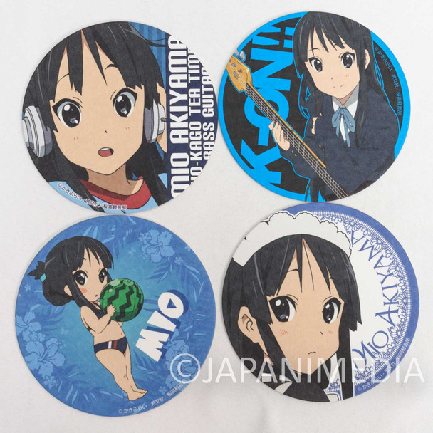 K-ON Mio Akiyama Paper Coaster 4pc Set JAPAN KYOTO ANIMATION Japanimedia Store FRONT