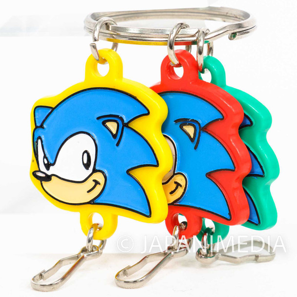 Retro RARE! Sonic The Hedgehog Triple Mascot Keychain SEGA 1991 Japanimedia Store FRONT