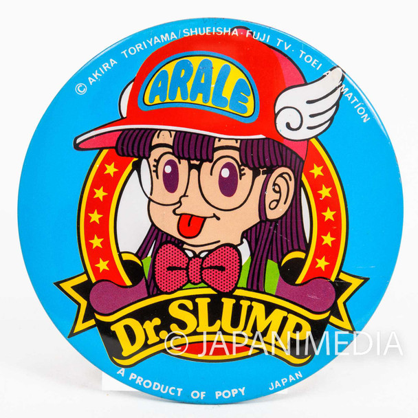 Retro RARE! Dr. Slump Arale chan 4" Big Can Button Badge Pins #1 POPY Japanimedia Store FRONT