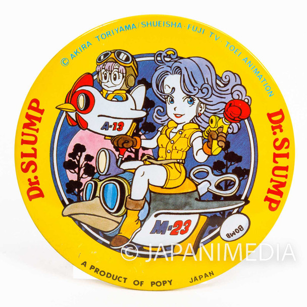 Retro RARE! Dr. Slump Arale chan 4" Big Can Button Badge Pins #3 POPY Japanimedia Store FRONT