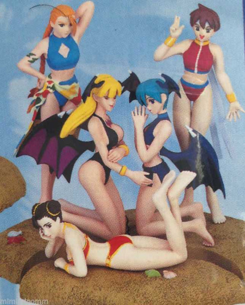 [Set of 5] Street Fighter & Darkstalkers Capcom Character Summer Paradise Figure Another color ver. [Chun-Li / Sakura / Cammy / Morrigan / Lilith] JAPAN GAME Japanimedia Store FRONT