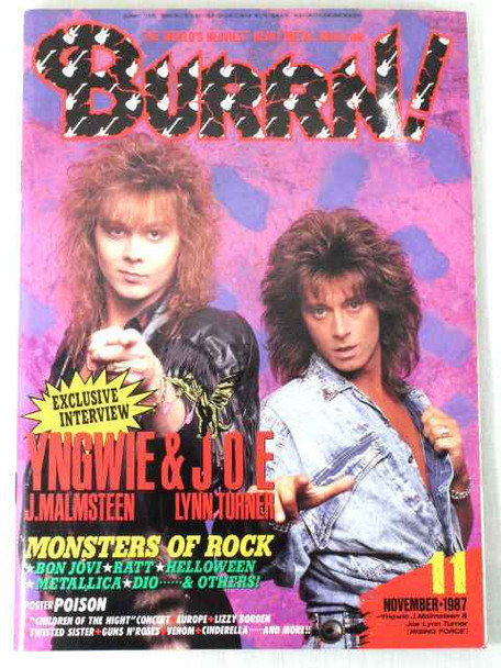 1987/11 BURRN! Japan Rock Magazine YNGWIE/LYNN TURNER/BON JOVI/GUNS N' ROSES Japanimedia Store FRONT