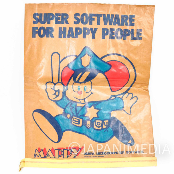 Retro RARE! Namco Mappy Paper Bag 20x16 inch / Dempa Microcomputer Japanimedia Store FRONT