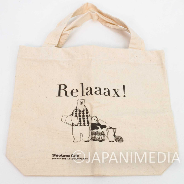 Shirokuma Cafe Polar Bear Design Tote Bag / Panda-kun Penguin-kun Japanimedia Store FRONT