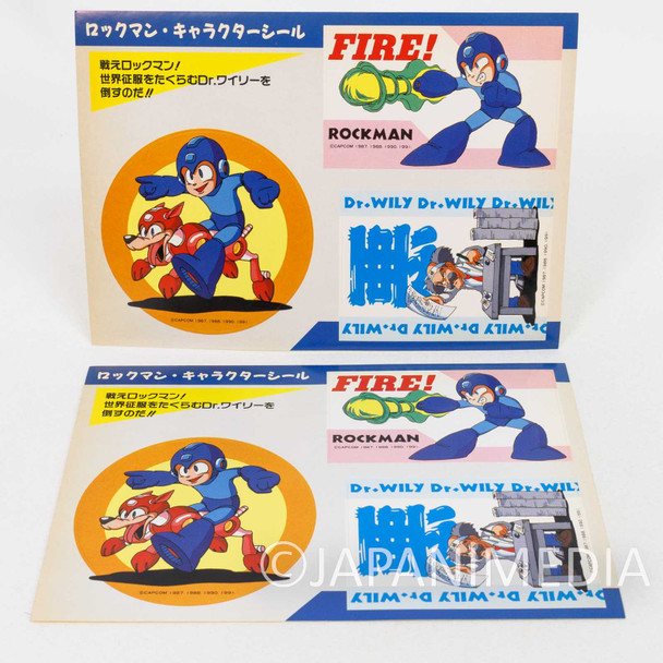 Retro RARE! Rockman Mega Man Sticker 2pc Set Capcom Japanimedia Store FRONT