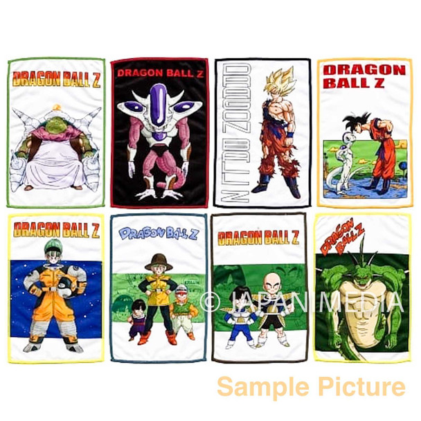 Set of 8 Dragon Ball Visual Towel 13.75 x 9 inch BANDAI Japanimedia Store FRONT