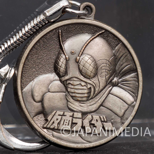 Retro RARE! Kamen Rider Metal Medal Mascot Keychain / Nissin Shokuhin Japanimedia Store FRONT