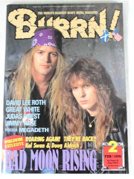 1991/02 BURRN! Japan Rock Magazine BAD MOON RISING/DAVID LEE ROTH/GREAT WHITE Japanimedia Store FRONT