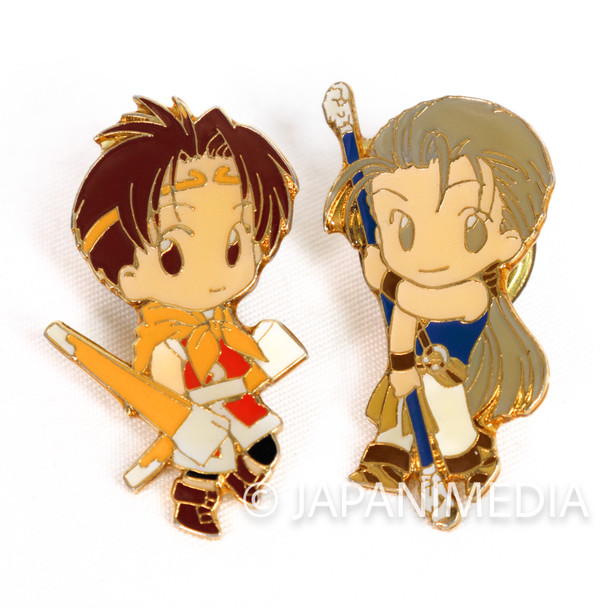 RARE! Genso Suikoden 2 Tir McDohl & Jowy Atreides Metal Pins JAPAN GAME [No Package] Japanimedia Store FRONT