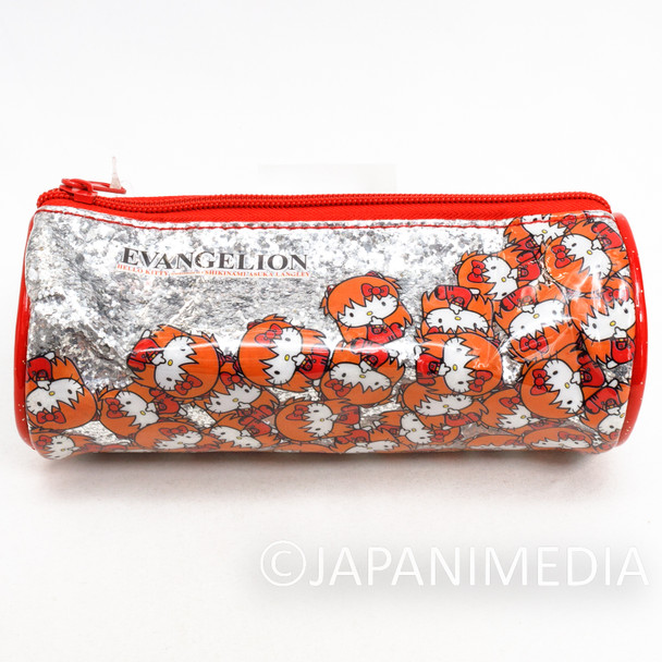 RARE! Evangelion x Hello Kitty Soft Vinyl Pen Case Pouch #2 Sanrio Japanimedia Store FRONT