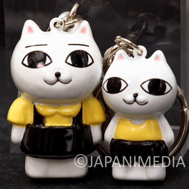 Retro RARE Nekojiru Nyaako Nyatta Figure Keychain w/Bell inside Set Japanimedia Store FRONT
