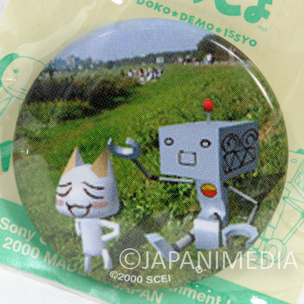 Sony Cat Doko Demo Issyo Toro Inoue & R. Suzuki Can Badge Pins Japanimedia Store FRONT
