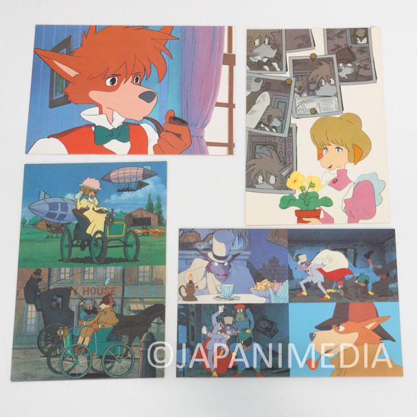 Retro RARE!! Sherlock Hound (Detective Holmes) Postcards 4pc Set ANIMAGE Japanimedia Store FRONT