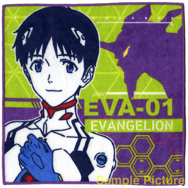 Evangelion Shinji Ikari Hand Towel 10x10inch BANDAI JAPAN2 Japanimedia Store FRONT