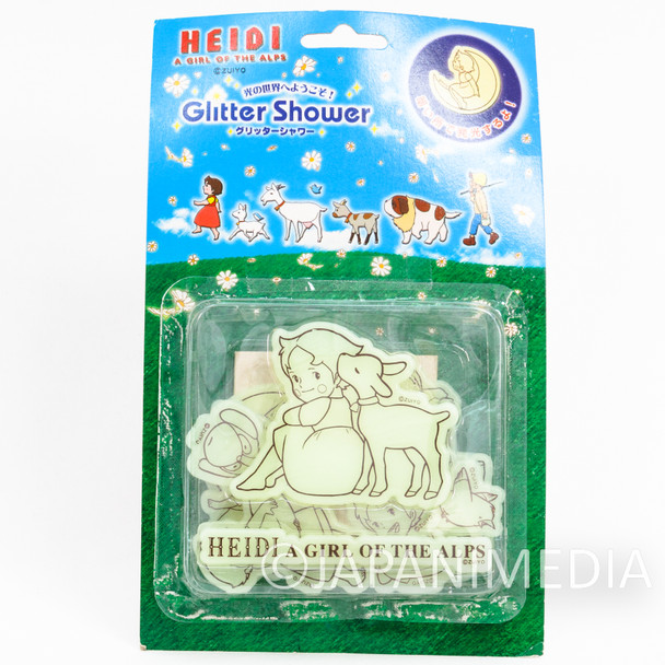 Retro Heidi Girl of the Alps "Glitter Shower" Phosphorescence Mascot Plate Set Japanimedia Store FRONT