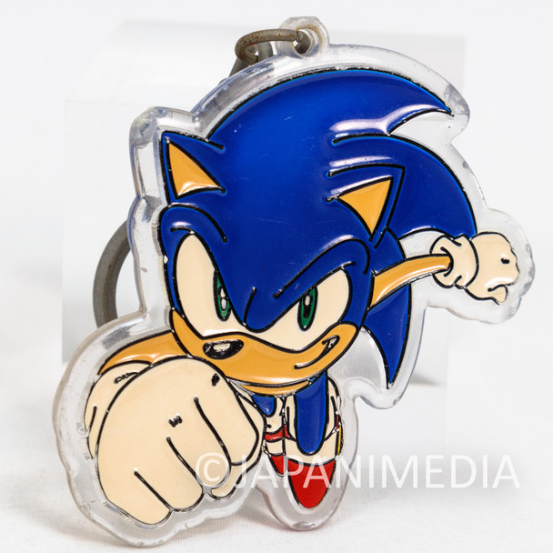 Retro RARE!! Sonic The Hedgehog SONIC X Acrylic Mascot Keychain SEGA SHOWA NOTE Japanimedia Store FRONT