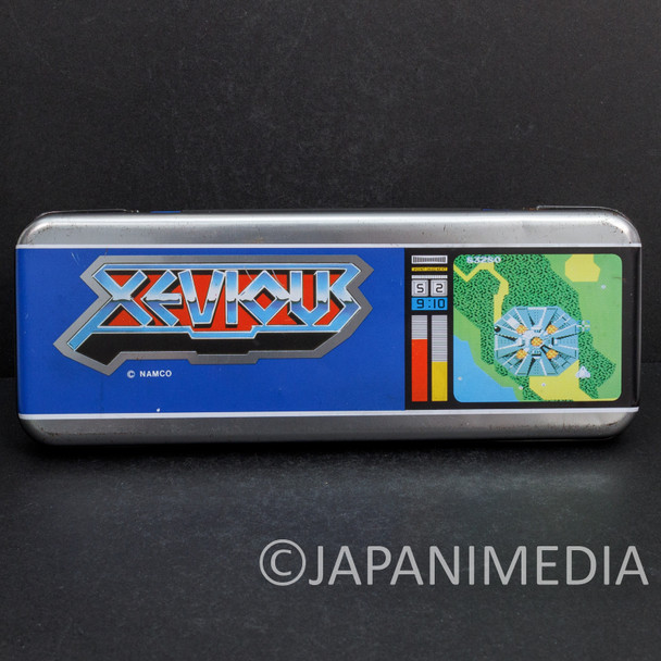 Retro RARE! XEVIOUS Can Pen Case Namco SHOWA NOTE Japanimedia Store FRONT